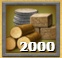 2000 Holz, Stein und Silbermünzen werden deiner ausgewählten Stadt hinzugefügt